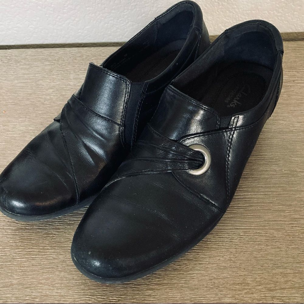 Clarks Bendables Black Leather Shoes 9